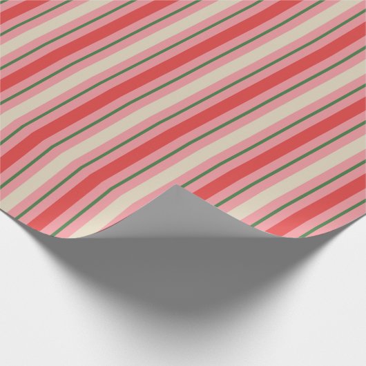 Alt modische Retro Weihnachtsgestalt Muster Rosa Geschenkpapier (Ecke)