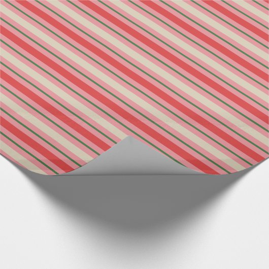 Alt modische Retro Weihnachtsgestalt Muster Rosa Geschenkpapier (Ecke)