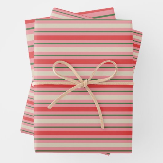 Alt modische Retro Weihnachtsgestalt Muster Rosa Geschenkpapier Set (Beispiel)
