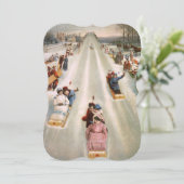 Alt modische Rodelbahn Extravaganter Weihnachtsabe Feiertagskarte (Stehend Vorderseite)