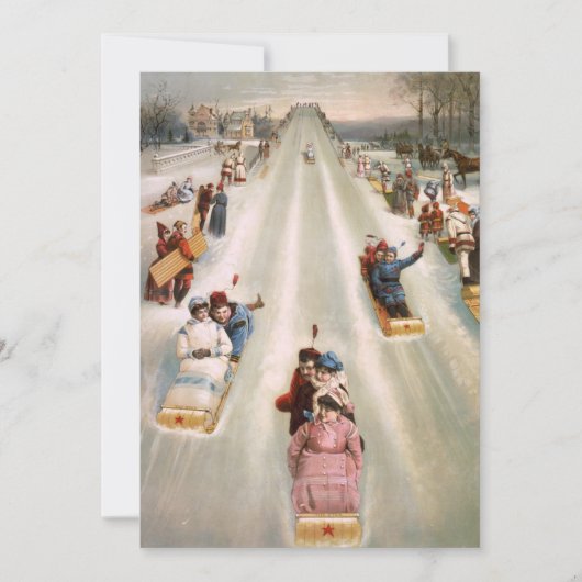 Alt modische Rodelbahn Jahrgang Weihnachten (Vorderseite)