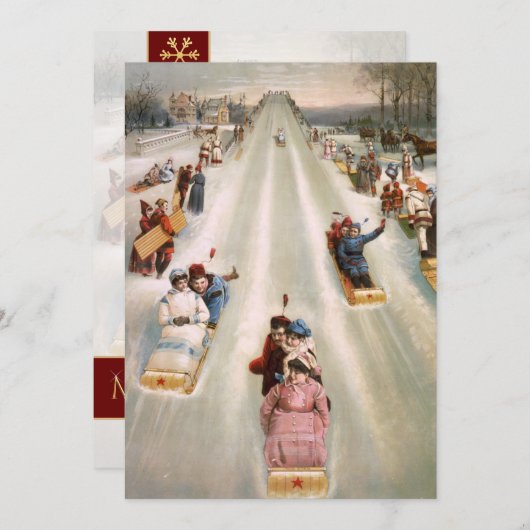 Alt modische Rodelbahn Jahrgang Weihnachten (Vorne/Hinten)