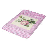 Alt modische Rosa Rose Linen Gingham Dekorative Badematte (Schrägansicht)