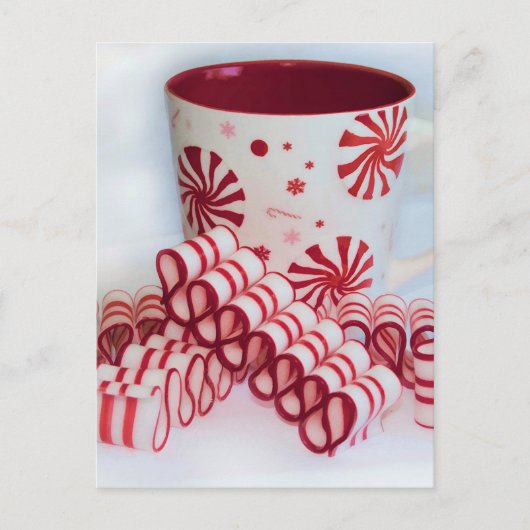 Alt modische Rot- und Weißbonbonbonbonbonbonbonbon Postkarte (Vorderseite)