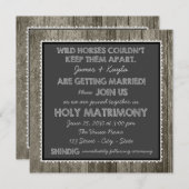 Alt modische Rustikale Chalkboard Hochzeit Einladung (Vorne/Hinten)