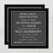 Alt modische Rustikale Chalkboard Hochzeit Einladung (Vorne/Hinten)