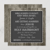 Alt modische Rustikale Chalkboard Hochzeit Einladung (Vorne/Hinten)