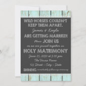 Alt modische Rustikale Chalkboard Hochzeit Einladung (Vorderseite)