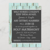 Alt modische Rustikale Chalkboard Hochzeit Einladung (Vorne/Hinten)