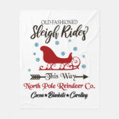 Alt modische Schlittenfahrten Weihnachtsbaum Blank Fleecedecke (Vorderseite)