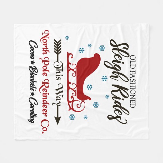 Alt modische Schlittenfahrten Weihnachtsbaum Blank Fleecedecke (Vorderseite (Horizontal))