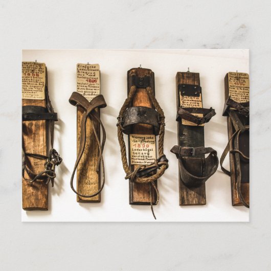 Alt modische Skizeit Postkarte (Vorderseite)