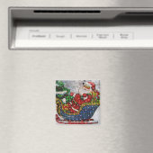 Alt modische St. Nick & Sleigh Magnet (In Situ (Geschirrspüler))