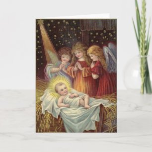 Alt modische Vintag Viktorianische frohe Weihnacht Feiertagskarte