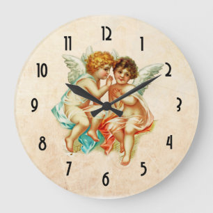 Alt modische Vintage Cherub Engel Große Wanduhr