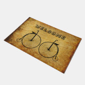 Alt modische Vintage Fahrradpaare Willkommen Fußmatte (Schrägansicht)