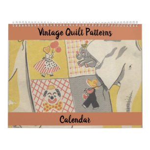 Alt modische Vintage Quiltmuster Blöcke Kalender