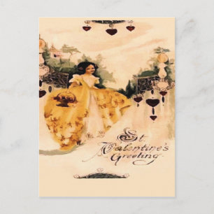 Alt modische Vintage Valentine Greetings Feiertagspostkarte