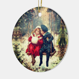 Alt modische Vintage Winterschwingen Weihnachten Keramik Ornament