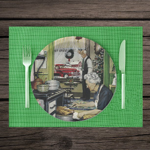 Alt modische Vintage Zuhause Kitchen Weihnachten Pappteller