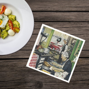 Alt modische Vintage Zuhause Kitchen Weihnachten Serviette