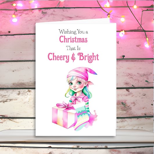 Alt-modische Weihnachten Rosa Elf Cheery und hell