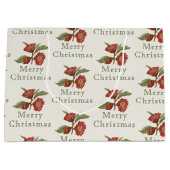 Alt modische Weihnachten Rot & Grün Große Geschenktüte (Vorderseite)