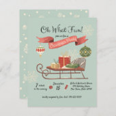 Alt modische Weihnachten Schlitten Einladung (Vorne/Hinten)