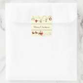 Alt modische Weihnachten - Square Sticker (Tasche)