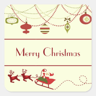 Alt modische Weihnachten - Square Sticker