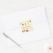 Alt modische Weihnachten - Square Sticker (Umschlag)