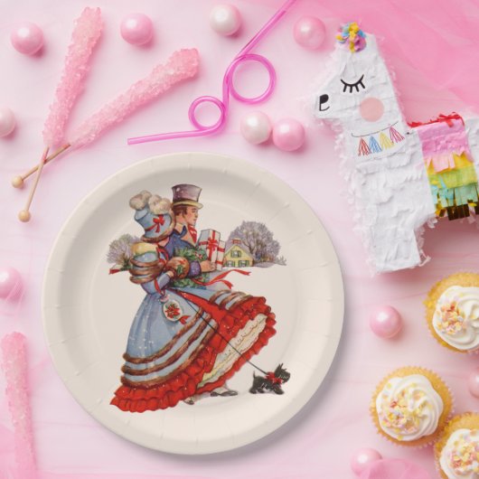 Alt modische Weihnachts-Einkaufspapier-Teller Pappteller (Party)