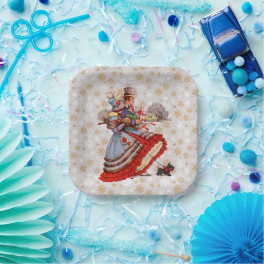 Alt modische Weihnachts-Einkaufspapier-Teller Pappteller (Party)