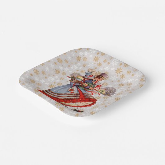 Alt modische Weihnachts-Einkaufspapier-Teller Pappteller (Gewinkelt)