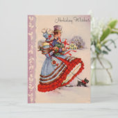 Alt modische Weihnachts-Shopping-Einladung Einladung (Stehend Vorderseite)