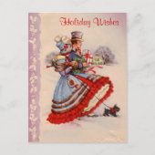 Alt modische Weihnachts-Shopping Postkarte (Vorderseite)