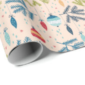 Alt modische Weihnachtsschmuck mit Baumhaufen Geschenkpapier (Rolleneckpunkt)