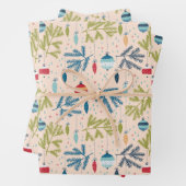 Alt modische Weihnachtsschmuck mit Baumhaufen Geschenkpapier Set (Beispiel)