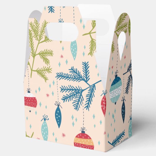 Alt modische Weihnachtsschmuck mit Baumhaufen Geschenkschachtel (Geöffnet)