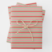 Alt modische Weihnachtsstreifen Muster Rosa Rot Geschenkpapier Set (Beispiel)