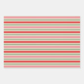 Alt modische Weihnachtsstreifen Muster Rosa Rot Geschenkpapier Set (Vorderseite 2)