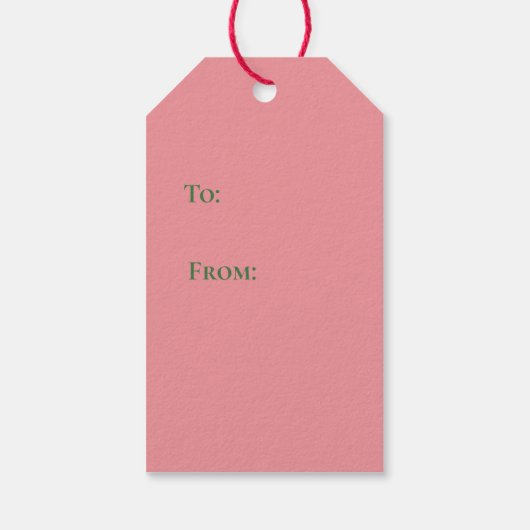 Alt modische Weihnachtsstreifen Rosa Rosa Grün Geschenkanhänger (Rückseite)