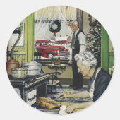 Alt modische Zuhause Kitchen Weihnachten Runder Aufkleber (Vorderseite)