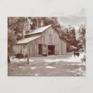 Alt modischer Baracken Postcard in Sepia Postkarte