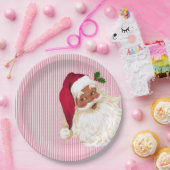 Alt-modischer Black Santa Cranberry Streifen Pappteller (Party)