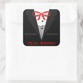 Alt modischer Black Tuxedo Quadratischer Aufkleber (Tasche)