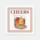 Alt modischer Cheers Cocktail Serviette (Vorderseite)