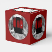 Alt modischer Dampfzug mit Red Caboose Favor B Geschenkschachtel (Rückseite)