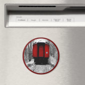 Alt modischer Dampfzug mit Red Caboose Magnet (In Situ (Geschirrspüler))