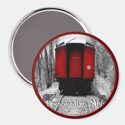 Alt modischer Dampfzug mit Red Caboose Magnet (Vorderseite/Rückseite)